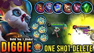 WTF DAMAGE!! 18 Kills Diggie Best Build Damage (ONE SHOT DELETE) - Build Top 1 Global Diggie ~ MLBB