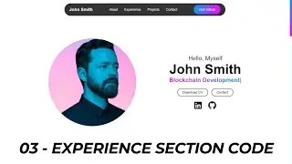 How to build a Simple Portfolio Website using HTML CSS & JavaScript | Experience Section Code