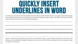 How to Quickly Insert Various Underline Types in Microsoft Word