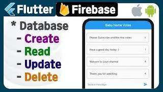 Flutter with Firebase (3) - Database ( Create, Read, Update, Delete ) example, tutorial