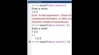 Get a Vector from the user | MATLAB 