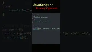 Ternary Operator JavaScript 