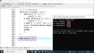 find 2's compliment of binary number using c++