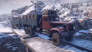 SnowRunner | Pack Tayga-257 | Urska River - Building a Bridge Part 2 | Console Mods - Raw Gameplay