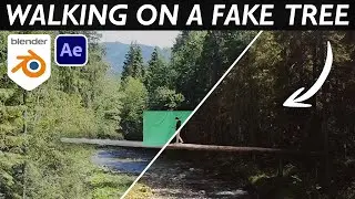 WALKING OVER A RIVER (3D + Green Screen) - Blender & After Effects Tutorial