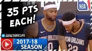 DeMarcus Cousins & Anthony Davis Full Highlights vs Warriors (2017.10.20) - 35 Pts Each!