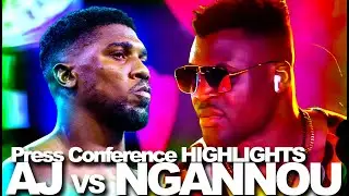 Francis Ngannou vs Anthony Joshua Press Conference and Face off | Ngannou TRASHES Fury!