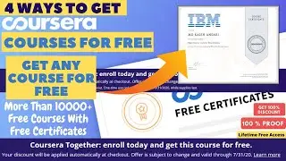 How To Get Coursera Courses For 100% Free With Online Free Certificates | Coursera Courses For Free