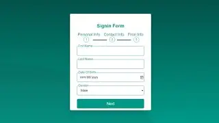 how to create a multi step form using HTML, CSS and JavaScript