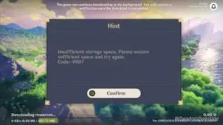 Genshin Impact Fix , insufficient storage space. Please ensure sufficient space Code:-9907 problem