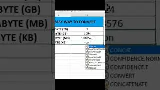 How to Auto Convert TB,GB,MB,KB,BYTE,BIT in Excel #exceltech #excelformula #excelfunction #excel