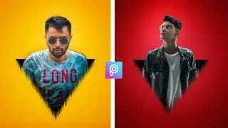 picsArt neon triangle Effect | New picsArt photo editing |Make triangle view photo || DequeEditing 🔥