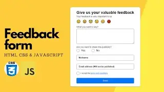 How to make feedback design form in HTML CSS & JavaScript