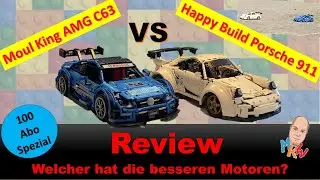 Mould King Mercedes AMG C63 VS Happy Build Porsche 911 Welcher hat die besseren Motoren?