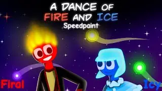 Firal(Fire) & Icy(Ice) || A dance of Fire and Ice Speedpaint || Ibispaint X