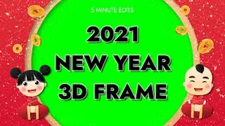 3D Animated Chinese New Year Green Screen Frame | New Year Green Screen Frame Video