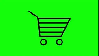 Animated Shopping Cart Icon on Green Screen With Pop-up Sound