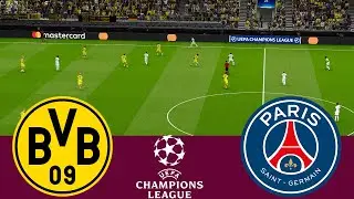 Borussia Dortmund 1 vs 1 PSG. 2023/24 Full Match - VideoGame Simulation PES 2021