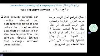 Commonly used security software programs برامج الأمان الأكثر استخدامًا