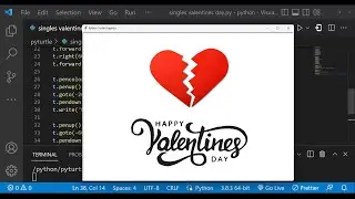 Happy Valentine's Day For Singles 😂 in Python Turtle | Singles on Valentine's Day 😂|