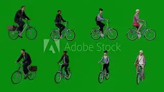 green screen girl dance video free download 3D animation of men and women riding bicycles