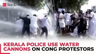 Kerala police use water cannons on Youth Congress protestors demanding CM Pinarayi's resignation