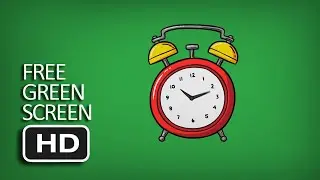 Free Green Screen - Cartoon Clock Animated