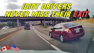 DUDE NEARLY CRASHES BECAUSE HE CANT MISS HIS EXIT | Road Rage USA & Canada