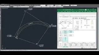 Horizontal curve calculation using the Excel File