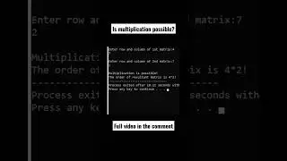 is multiplication of two matrix possible? | 2d array | #clanguage #shorts