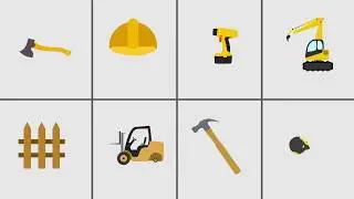 Flat Animated Icon library for After Effects (After Effects Template)