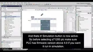 TIA PORTAL | S71200 PLCSIM simulation button inactive.