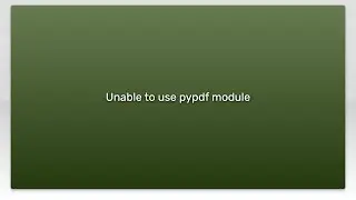 Unable to use pypdf module