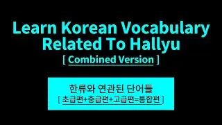 Learn Korean Vocabulary Related To Hallyu: Basic Korean Words for Study Hangul Alphabet Language