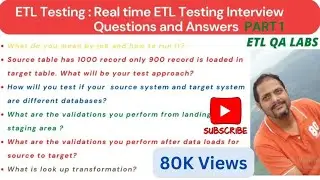 ETL Testing  | Real Time ETL Testing Interview Questions and Answers Part 1 | ETL Testing Q&A