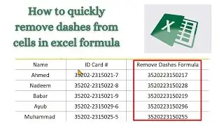 How to quickly remove dashes from cells in excel formula