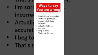 Ways to say you are wrong| Learn English