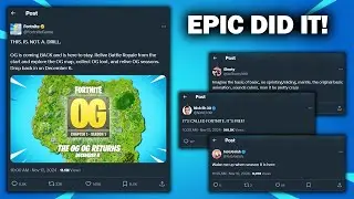 CONFIRMED.. Fortnite Community Reacts to Epic Announcing the Official Chapter 1 OG | Twitter/X