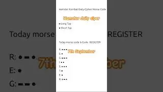 7 September 2024 || Dailyciper || Hamsterkomat || cryptocurrency