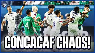 Concacaf CHAOS as FOUR players sent off in US-Mexico derby! 🟥