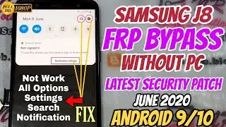 Samsung J8 J810F FRP Bypass New Security Update June 2020 Without Pc Android 9/10