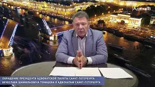 Обращение президента Адвокатской палаты Санкт-Петербурга Вячеслава Шамильевича Тенишева
