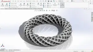 How to make 'HoneyComb Pattern on Twisted Toroid' in Solidworks 2016
