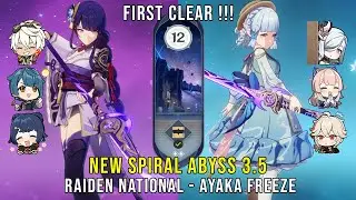 C0 Raiden National and C0 Ayaka Freeze - NEW Genshin Impact Abyss 3.5 - Floor 12 9 Stars