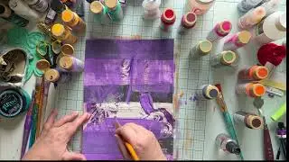 Adding Paint To The Mixed Media Backgrounds