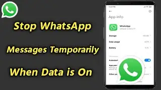 How to Stop WhatsApp Messages Temporarily When Data is On | Stop WhatsApp Messages Temporarily