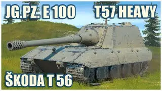 Jagdpanzer E 100, T57 Heavy & Škoda T 56 • WoT Blitz Gameplay