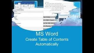 MS Word - Create Table of Contents Automatically