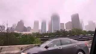 Downtown Houston in the Rain: The Enchanting Haze of the Skyline