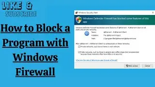 How to Block a Program with Windows Firewall